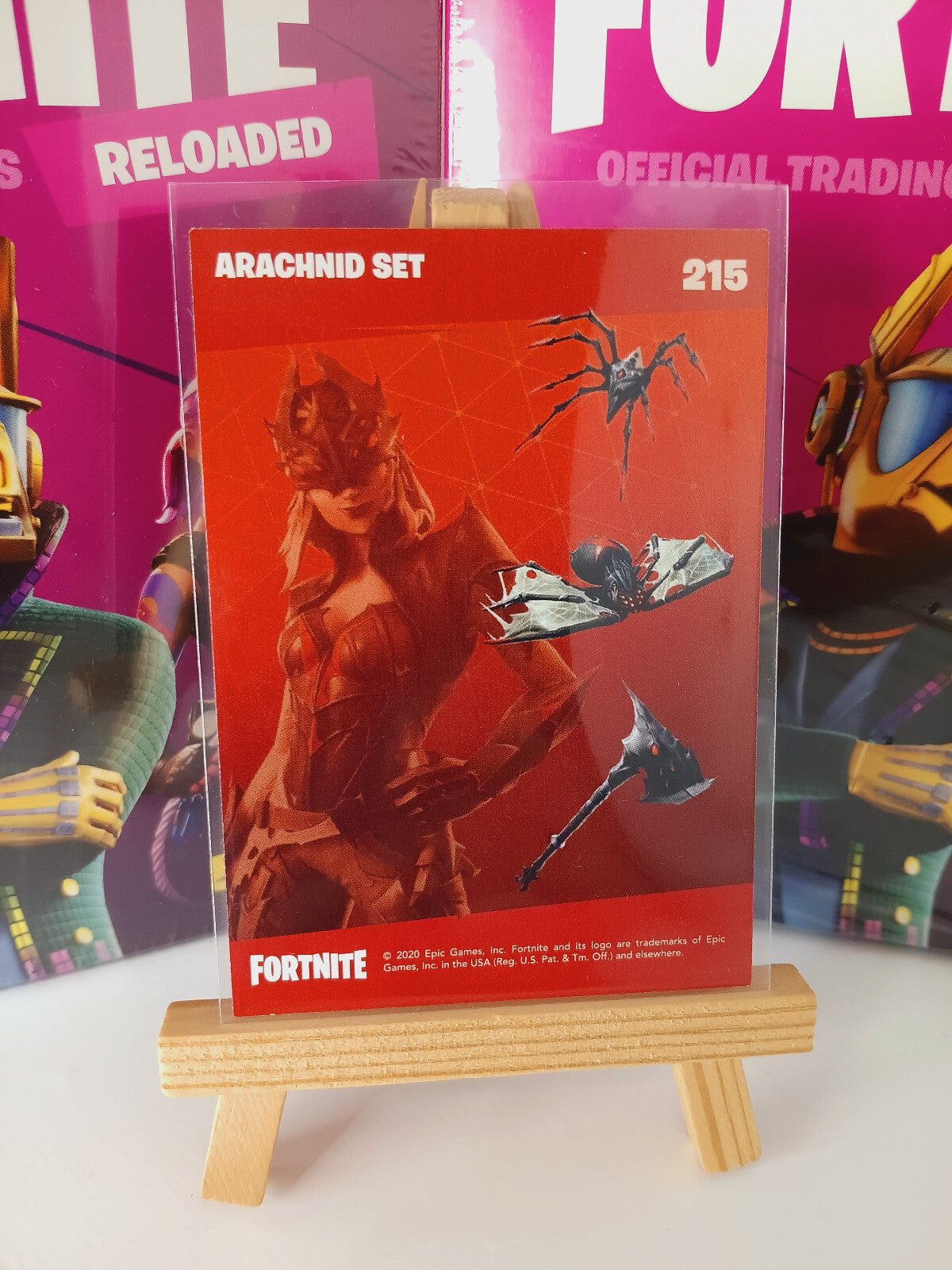 Fortnite Series 2 Reloaded Nummer 215 Arachnid Set Sammelkarte