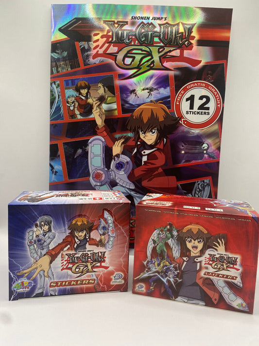 YuGiOh! GX Sticker 2 x 50er Display + Sammel-Album -12 Sticker Gratis - NEU OVP